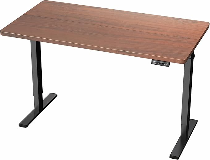 VIVO Electric 43 x 24 in Standing Desk, Memory Height Adjustment, 1B Series, Dark Walnut Top, Black Frame, DESK-1B4D