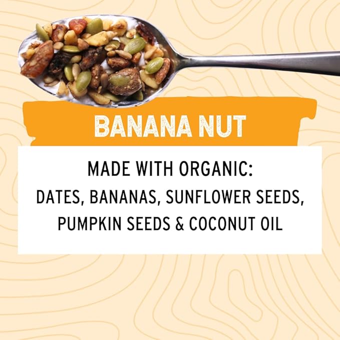Wildway Keto Granola | Banana Nut | Grain-Free, Certified Gluten-Free Cereal | Vegan, Low Carb | No Sugar Added | Paleo-Friendly | Non-GMO Fruit & Nut Clusters | Nutrient-Rich Snack | 8 oz