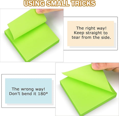 Winner Aura Pop Up Sticky Notes 3x3 inch Bright Colors Self-Stick Pads 12 Pack 1200 Sheets
