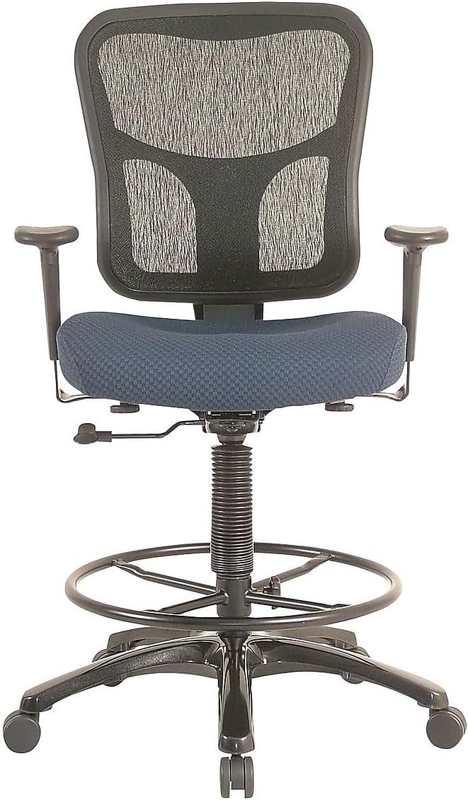 Tempur-Pedic Mesh Back Fabric Drafting Stool, Navy (TP8200-NAVY)