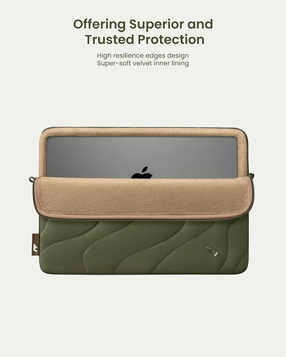 tomtoc 360 Protective Puffy Laptop Sleeve for 13-inch MacBook Air M4(2025)/M3/M2/M1 A3240 A3113, MacBook Pro M2/M1, iPad Air (M3/M2)/Pro M4, Quilted Soft Puffer Bag for 13-inch Surface Pro Copilot+PC