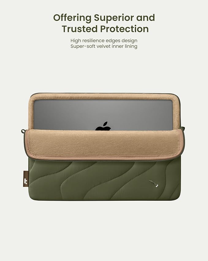 tomtoc 360 Protective Puffy Laptop Sleeve for 14-inch MacBook Pro M5(2025)/M4/M3/M2/M1 Pro/Max A3434 A3112 A3401 A3185 A2992 A2918 13.5/13.8-inch Surface Laptop 7(Copilot+ PC)/6/5/4/3, Quilted Design