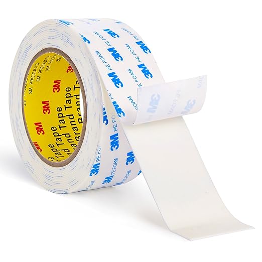 Double Sided Tape 2"×16.5Ft, Mounting Tape Heavy Duty No Residue, Removeable PE Foam Tape Strips, Extra Strong Adhesive Tape Waterproof for Walls Home Office Decor Crafts Paint Picture Poster