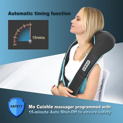 Mo Cuishle Shiatsu Back Shoulder and Neck Massager with Heat, Electric Deep Tissue 4D Kneading Massage, Best Gifts for Women Men Mom Dad, Fathers Day, Mothers Day, Christmas Gifts