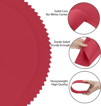 OcePor 50 Sheets Valentine's Day Red Cardstock Paper, Colored Printer Paper 8.5 x 11, Card Stock Thick Construction for Craft,Scrapbook，Office Printing, Invitations, Certificates，92 lb/250gsm