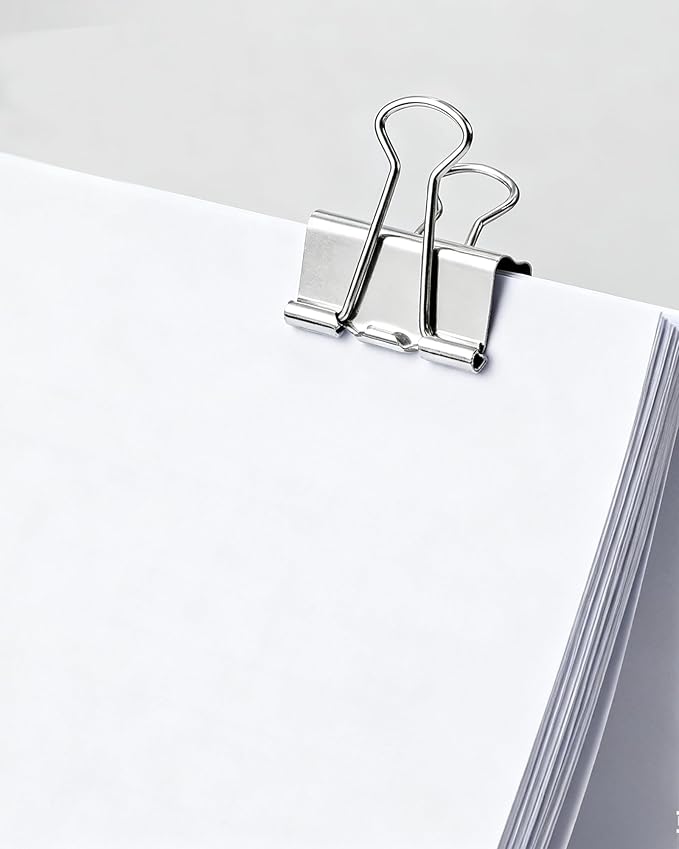 12Pcs Binder Clips 1.6in Binder Paper Clips Reusable Paper Clamps Clips for Office Supplies Organized Document Storage in Office, Study Room, School – Silver
