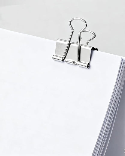 12Pcs Binder Clips 1.6in Binder Paper Clips Reusable Paper Clamps Clips for Office Supplies Organized Document Storage in Office, Study Room, School – Silver
