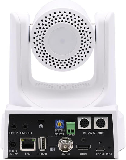 PTZOptics Move SE 30x 1080p Full HD Advanced PTZ Auto-Tracking Pan Tilt Zoom Camera for Live Streaming and Video Production (White)