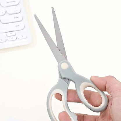 Pastel Non-Stick Scissors - All-Purpose Office & Craft, Soft Grip Cutting Tool, Blunt Tip Fabric Shears for Kids - Sewing, Left & Right Handed (1 Pack, Pink)