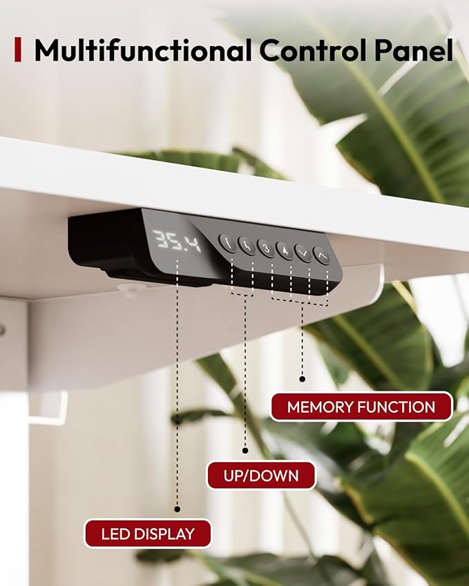SANODESK Standing Desk Height Adjustable Electric Stand up Desk 71x32 Inches Sit Stand Home Office with Splice Board, White Frame/White Top
