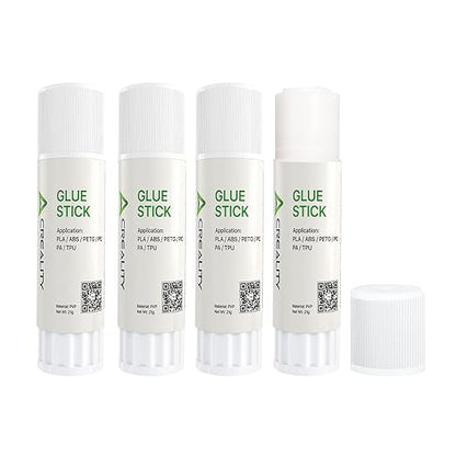 Creality 3D Printer Glue Sticks PVP Solid Glue Sticks for 3D Printing Hot Bed Build Plate, Enhanced Adhesion Reduces Warping for Filament, 3D Printer Adhesive for PLA/ABS/PETG/PC/PA/TPU, 4 Pack