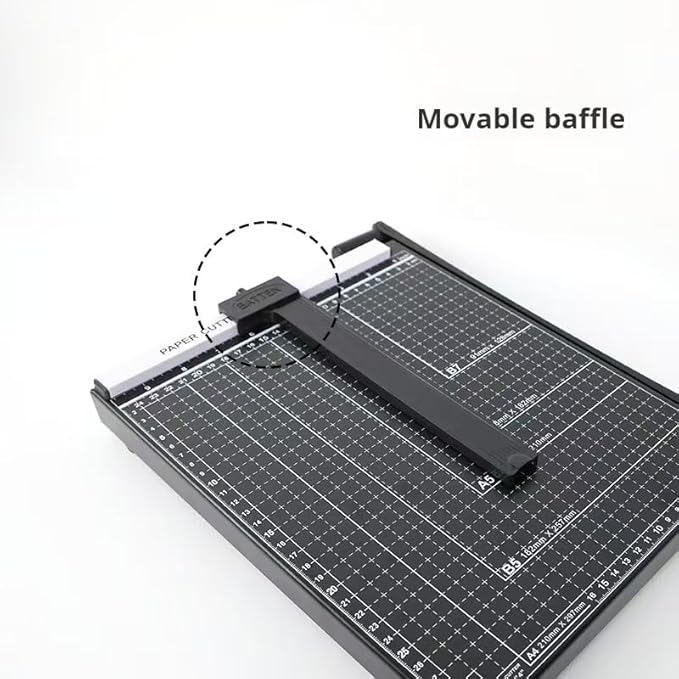 12-Inch Heavy Duty Guillotine Paper Cutter - 12 Sheet Capacity, Self-Sharpening Blade & Safety Lock, Paper Trimmer for Cardstock, Photos, Craft Paper for Office, School, Home Use (Black)
