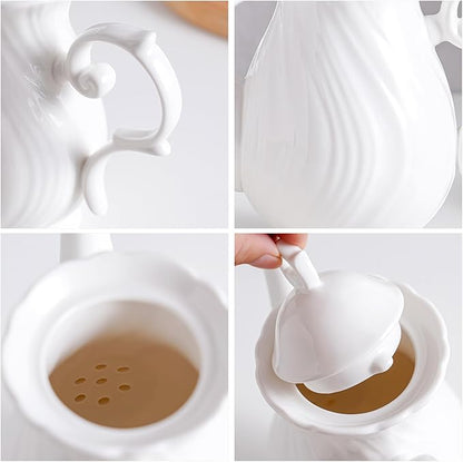 tea pot ceramic, Porcelain teapot with lid, 38.8 Oz for Tea, Milk, Coffee, Flower tea