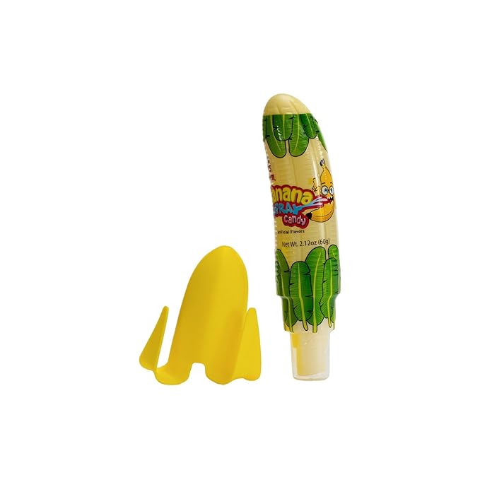 Kids Boom Banana Spray Candy - 12 Pack Novelty Liquid Sweets for Kids & Fruit Party Favors