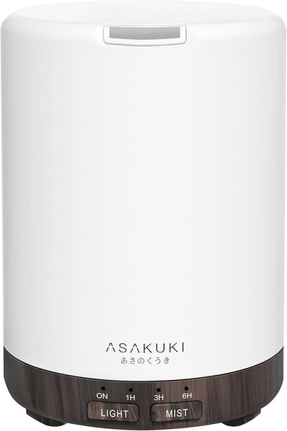 ASAKUKI Essential Oil Diffuser for Home, 300 ml Humidifier with Automatic Shut-Off, Quiet Aromatherapy Diffuser with 7 LED Lights for Living Room, Kitchen, Bedroom, Hotel - Black