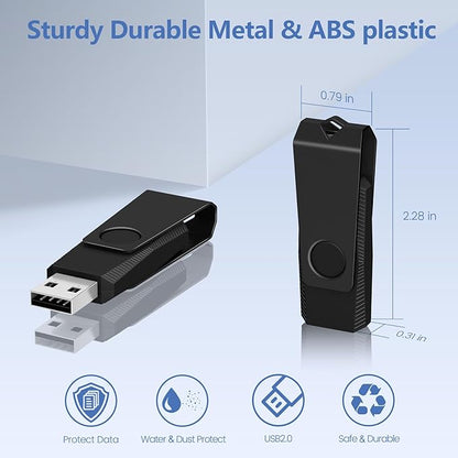 AGECASH A 2GB USB Flash Drive 20 Pack Swivel USB 2.0 Thumb Drive Flash Drive 2GB USB Drive 20 Packs Pendrive Jump Drive Memory Stick with Keychain