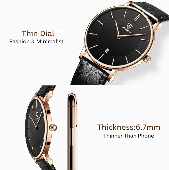 BEN NEVIS Watch, Mens Watch, Minimalist Fashion Simple Wrist Watch Analog Date with Leather Strap