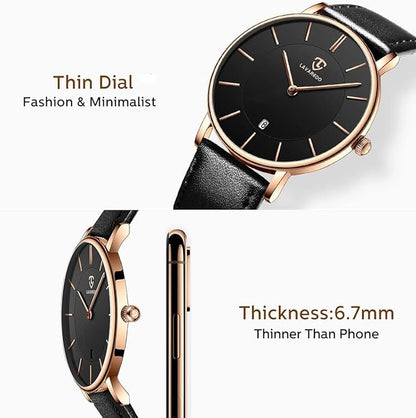 BEN NEVIS Watch, Mens Watch, Minimalist Fashion Simple Wrist Watch Analog Date with Leather Strap