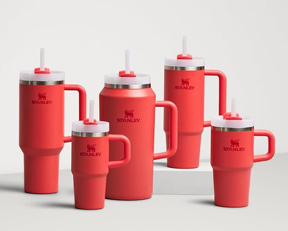 STANLEY Quencher H2.0 Tumbler with Handle and Straw 30 oz | Flowstate 3-Position Lid | Cup Holder Compatible for Travel | Insulated Stainless Steel Cup | BPA-Free | Hot Coral