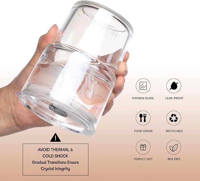 13oz/400ml Glass Water Tumbler with Straw and Lid Sealed Carry On Thick Wall Iced Coffee Cup Glass Cup for Water, Iced Tea Fruit Juice Etc (White with Protect Sleeve)