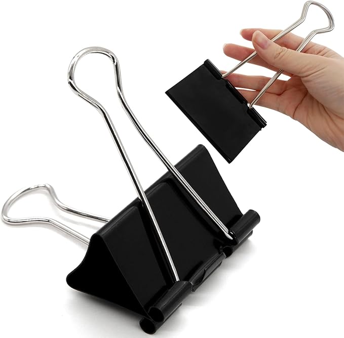 3 Inch Jumbo Binder Clips(24 Pack), Extra Large Binder Clips Heavy Duty Paper Clamps for Office and Home Supplies, Black