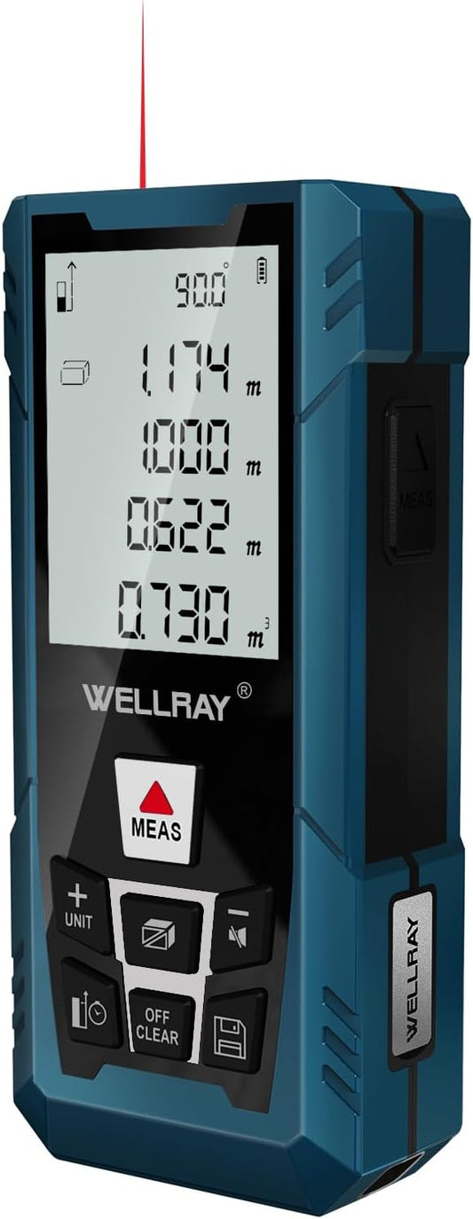 Laser Measuring Tool 500Ft Laser Measurement Tool with Angle Finder 150M Laser Distance Meters Accuracy ±1.5MM Square Footage Measure with Electronic Horizontal Calibration Indoor Easy Read