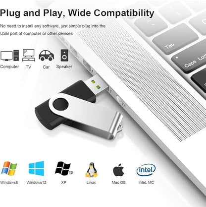 KEXIN 128GB Flash Drive 10 Pack 3.0 Flash Drive Bulk USB Thumb Drive 128 GB USB Drive USB 3.0 Flash Drive with Led Indicator, Black