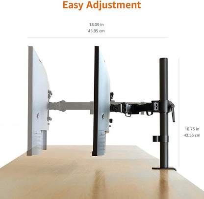 Amazon Basics Adjustable Single Computer Monitor Arm Mount, Holds up to 32" Monitors, Black