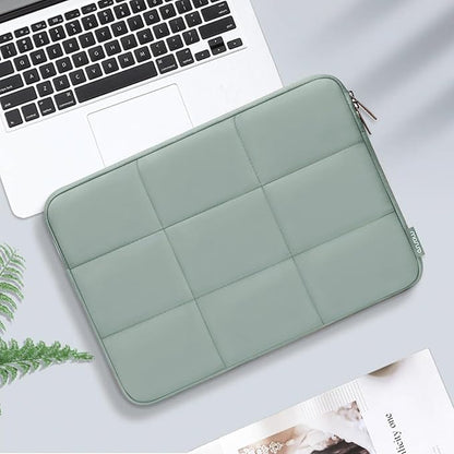MOSISO 15-15.6 inch Laptop Case, 16 inch Puffy Laptop Sleeve Compatible with MacBook Pro 16 M4 M3 M2 M1, HP, Dell, ASUS, Lenovo Notebook, Rectangle Quilted Puffer Computer Bag for Women, Antique Green