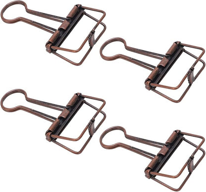 Clips 32mm Metal, 50 Pieces Strong Clamping Force, Hollow Design, Bronze - Assorted Sizes, Medium Shaped Paper Clips, Cute Office and School Supplies (Purple Bronze)