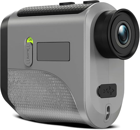 1200Yards Range Finder Golf with Slope, 7X Magnification Range Finder, Lightweight Portable Rechargeable Rangefinder, Flag Lock Vibration, Switch for Legal, Range Finders for Hunt Golf Accessory(Grey)