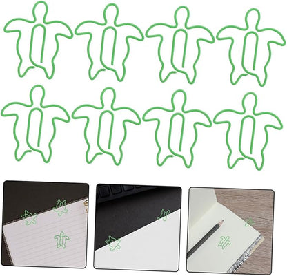 Zerodeko 120pcs Sea Turtle Paperclips Metal Animal Shaped File Clamps Non-Slip Decorative Turtle Clips for Organizing Documents Office School Supplies
