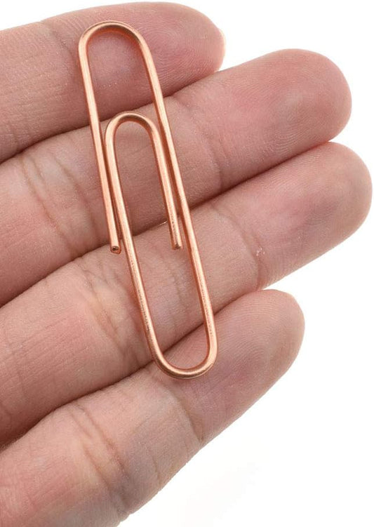 HAHIYO Paper Clips Large 2 inches Length Rose Gold Paperclips Vinyl Coated Prevent Scratching Tearing The Pages Sturdy for Bookmark Organize Home Office School 80 Pack