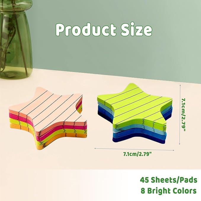 Lined Post It Notes,Small Post It Notes,Sticky Notes with Lines for Office Supplies(8PCS)