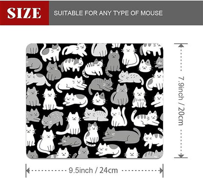 Square Mouse Pad Cute Kitty, Personalized Premium-Textured Custom Mouse Mat Design, Washable Mousepad Cloth, Non-Slip Rubber Base Computer Mouse Pads for Wireless Mouse
