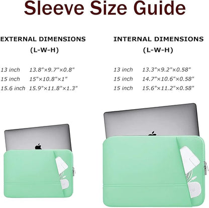 Laptop Sleeve Case 15.6 inch, Sturdy Portable Monitor Computer Laptop Case, Carrying Sleeve Bag 15.6'' with Pockets for MacBook PC Mac HP Lenovo Dell Asus Xbox Switch, Light Blue