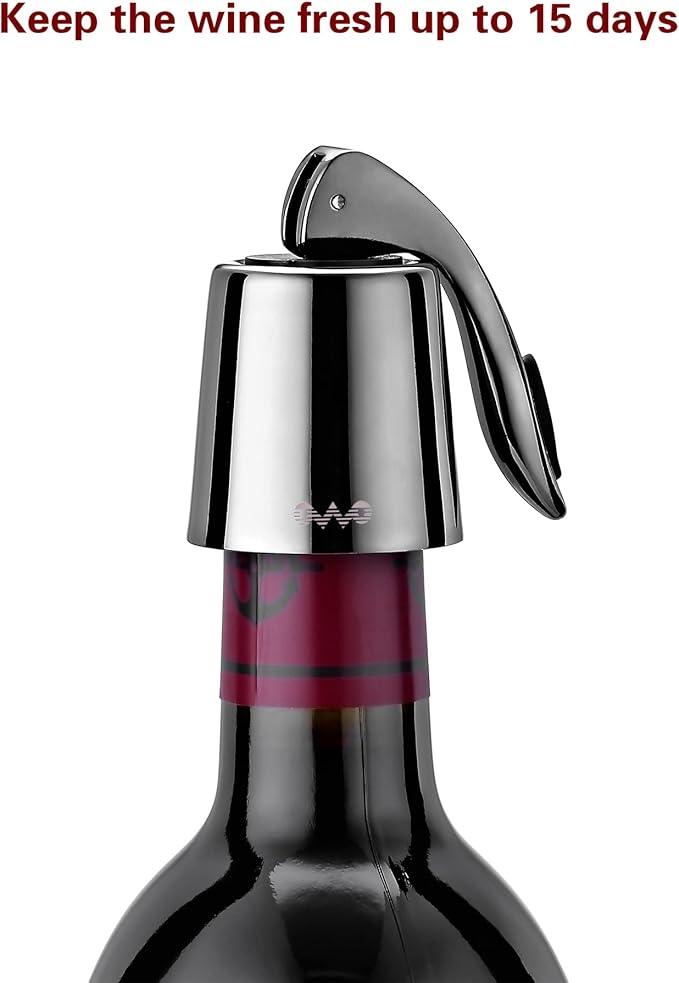 OWO Stainless Steel Wine Bottle Stopper, Reusable Wine Saver with Silicone Seal, Decorative Bottle Sealer, Keeps Fresh (Triple colors, 3 Pack)