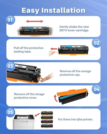INK4U 067H Toner Cartridge Set Compatible Replacement for Canon CRG-067H 067 Toner Work with imageCLASS MF654Cdw MF656Cdw MF653Cdw LBP633Cdw LBP632Cdw Printer (4 Pack,BK/C/M/Y)