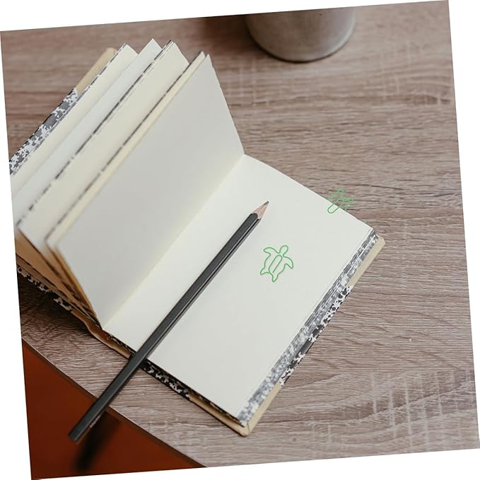 Zerodeko 120pcs Sea Turtle Paperclips Metal Animal Shaped File Clamps Non-Slip Decorative Turtle Clips for Organizing Documents Office School Supplies