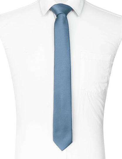 RBOCOTT 2.4“ Solid Color Skinny Tie Business Wedding Necktie for Men(6cm)