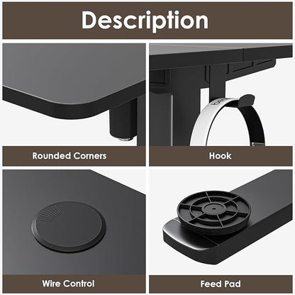 STARY Electric Standing Desk Adjustable Height Sit Stand Home Office Desk with Splice Board
