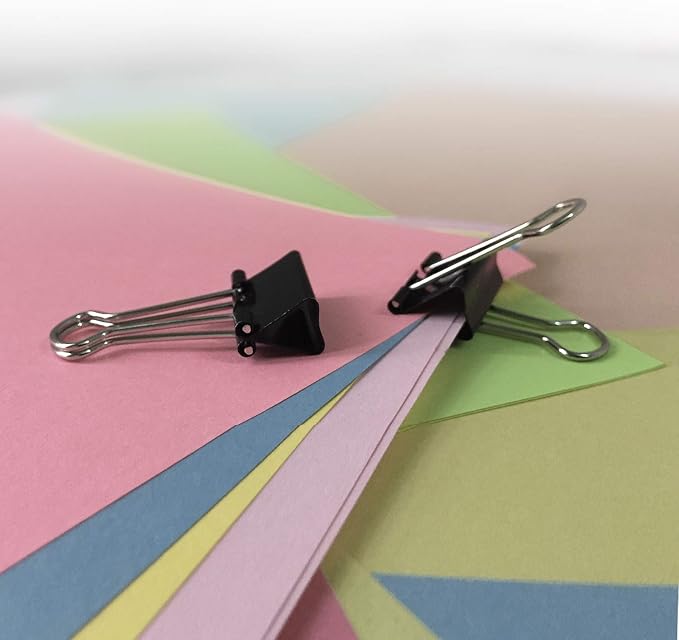Amazon Basics Sturdy Binder Clips for Office Use, 96 Count (96 Pack of 12), Medium, 1.25 in, Black