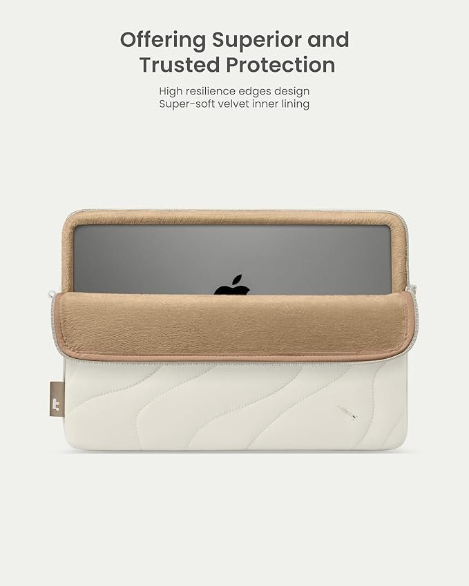 tomtoc 360 Protective Puffy Laptop Sleeve for 13-inch MacBook Air M4(2025)/M3/M2/M1 A3240 A3113, MacBook Pro M2/M1, iPad Air (M3/M2)/Pro M4, Quilted Soft Puffer Bag for 13-inch Surface Pro Copilot+PC