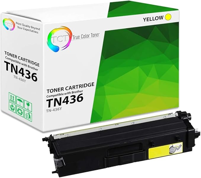 TCT TN436 Yellow Toner Cartridge - Compatible Replacement for Brother TN436Y Yellow High Yield Works with Brother HL-L8260CDW L8360CDWT L8360CDW MFC-L8610CDW L8900CDW Printers (6,500 Pages)