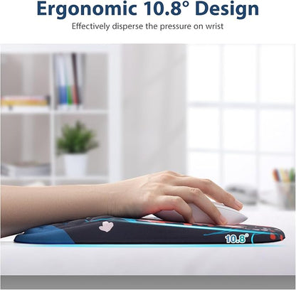 EYROZILL 3 in 1 Ergonomic Mouse Pad and Keyboard Wrist Rest, Cute Mouse Pad with Wrist Support Massage Design, Non-Slip Wrist Pad for Mouse, Desk Mouse Set(Flower)