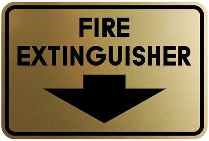 Signs ByLITA Classic Framed Fire Extinguisher (Brushed Gold) - Large
