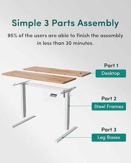 FEZIBO Electric Standing Desk Adjustable Height, 55 x 24 Inch Sit and Stand Desk, Home Office Desk, Ergonomic Workstation Computer Desk, Rustic Brown