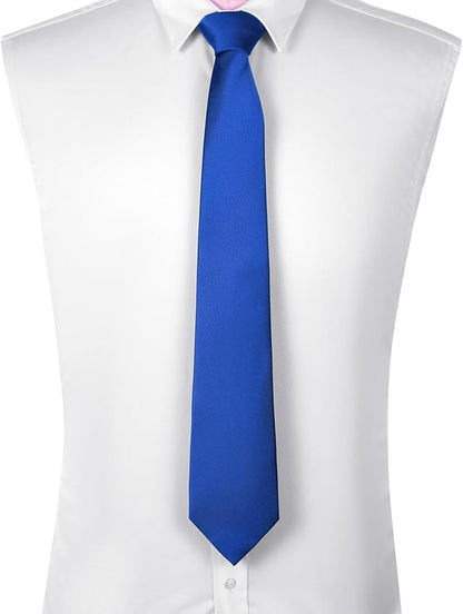 DecTwig Men's Ties Solid Color Formal Neckties 3.15" (8CM) Black Ties For Men