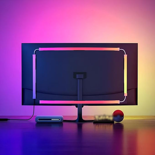 Monitor LED Backlights for PC & Mac, LED Strip Light Sync with Screen Color/Music, Computer Light Bar Behind Screen, LEDs for Desk Gaming, USB Port, Software Control, G100 (4-Side 34inch)