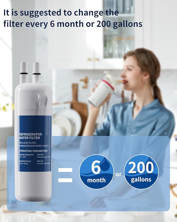 W10295370A Water Filter Replacement Compatible with EDR1RXD1,W10295370,WHR1RXD1,P4RFWB,P8RFWB2L,46-9930,46-9081,Filter 1 (3)